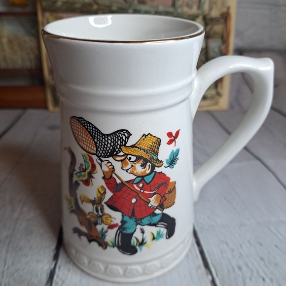 Other - White Ceramic Illustrated Fishing Character Mug
